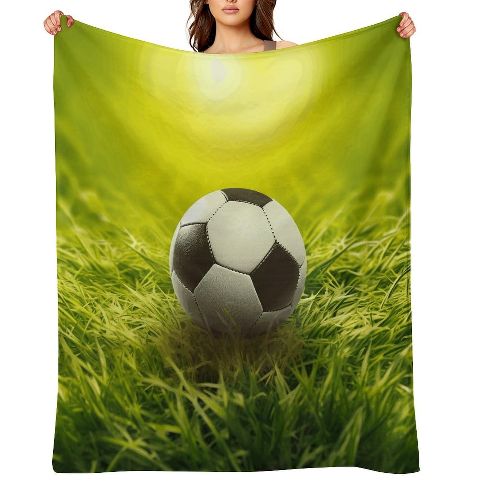Fekiloot Style Football On Grass Throw Blankets Camping Blanket50 X60