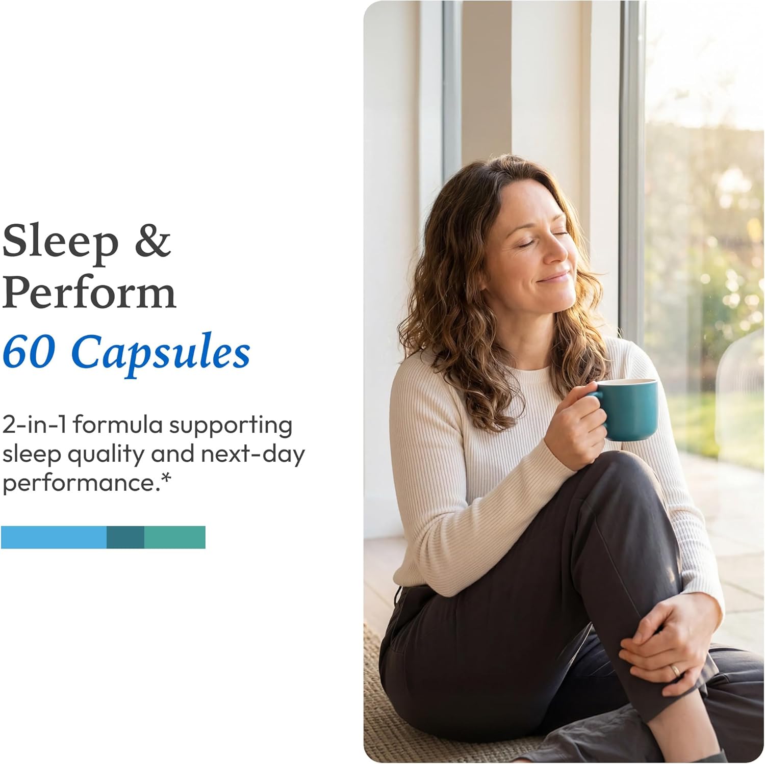 XYMOGEN Sleep & Perform - Magnesium & Ashwagandha Supplement for Sleep & Brain Performance Support - Chelated Magnesium with Shoden Ashwagandha - 60 Capsules