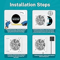 Vista 8 de HG Power Ventilador Extractor de 6 Pulgadas, Ventilador Extractor de Cocina Con Interruptor 308CFM, Ventilador de Ventilación Extractor Para Ático