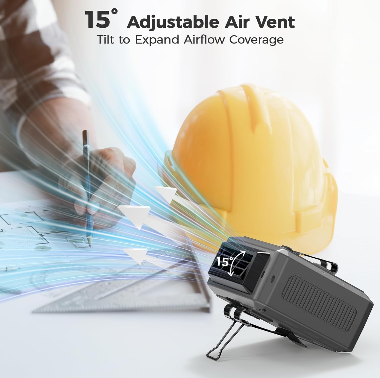 Portable Mini Waist Fan - Rechargeable Clip on Belt Wearable Body Fan, Max 20H Cooling, 5 Speeds 16000RPM Turbo Hands-Free Under-Shirt Neck Fan for Outdoor Jobsite Camping Traveling