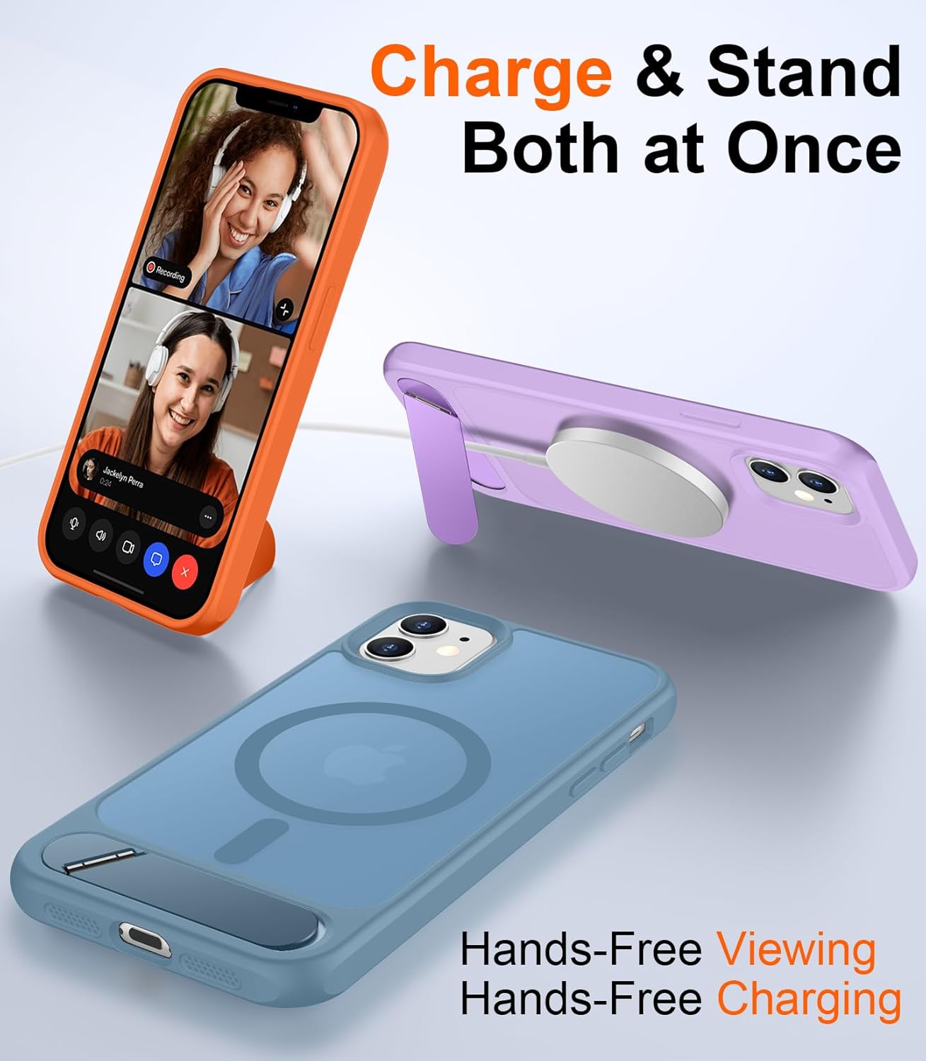 Magnetic Compatible with iPhone 11 Phone Case, [Built-in Invisible Kickstand][Compatible with MagSafe] [Military Grade Shockproof] Slim Translucent Matte Phone Case for iPhone 11 6.1" thumbnail