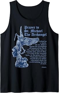 Saint Michael the Archangel Prayer Catholic Christian Pastor Tank Top