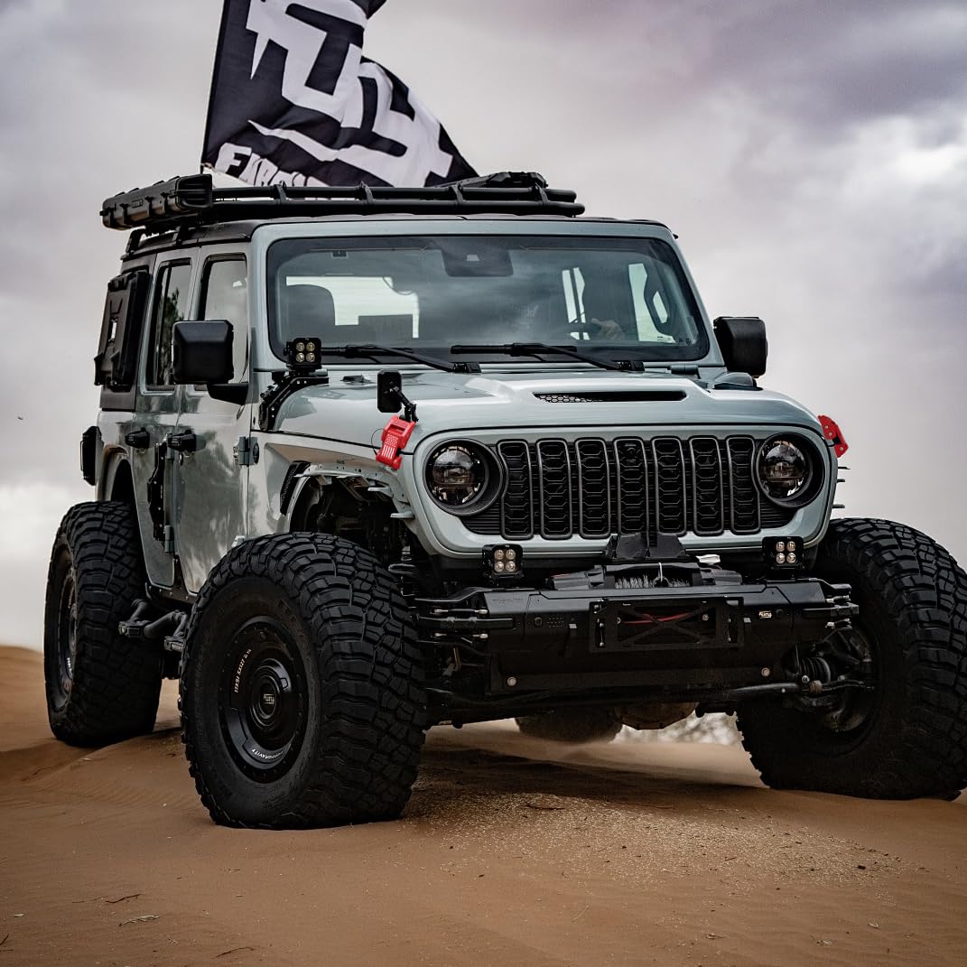 Hood Latches,Adjustable Hood Latch Catch Kit Compatible with Jeep Wrangler JK JKU 2007-2018 & Jeep Wrangler JL JLU 2018-2024 Gladiator JT (Red)