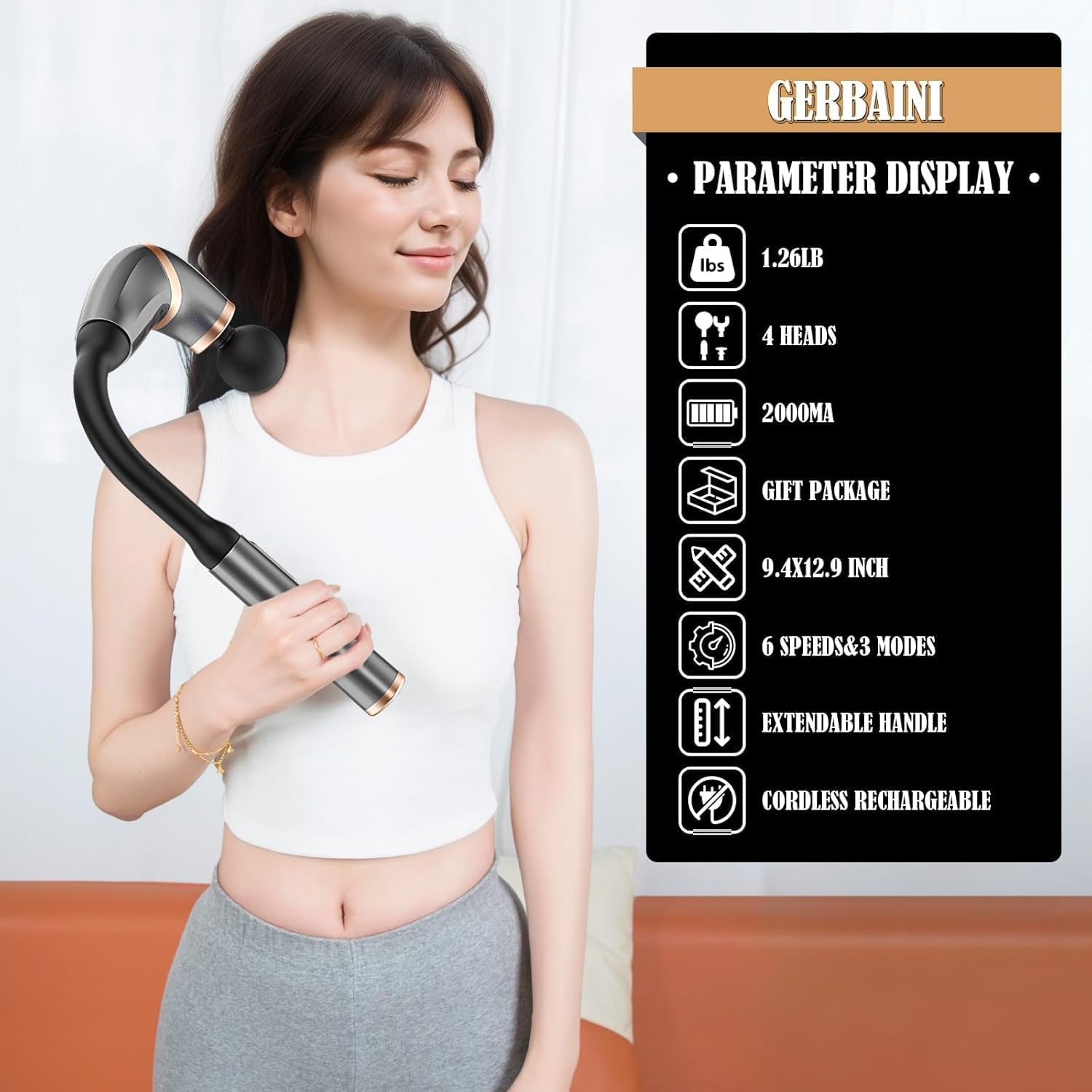 Nive Massage Vibration Massage, 4 Massage Head, 4 Massage Head for Massage Vibrations Portable of Foot Massage Portable for Massage Portable for Relief with U-shaped handle Nive Massage Vibration Massage, 4 Massage Head, 4 Massage Head for Massage Vibrations Portable of Foot Massage Portable for Massage Portable for Relief with U-shaped handle