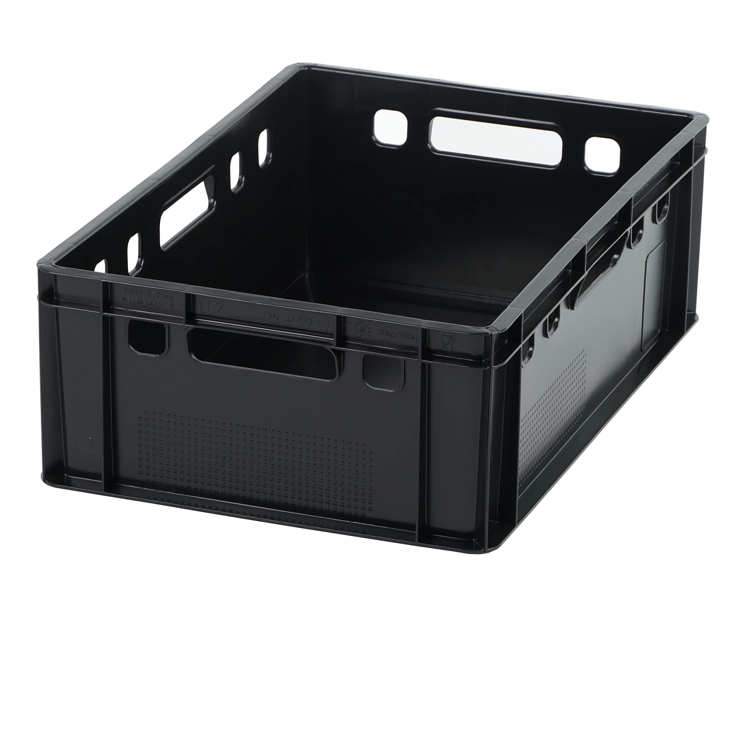 Logiplast 5 Stück E2 Kisten 600x400x200 Fleischkiste Lagerkiste Metzgerkiste in schwarz