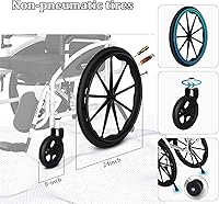 Vista 5 de Silla de ruedas ligera para adultos, sillas de ruedas plegables de transporte reclinables con respaldo alto y reposacabezas extraíbles, sillas