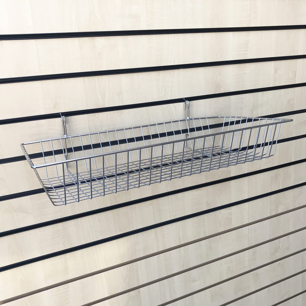Heavy Duty! Slatwall Retail Shop Display Basket (12'' X 6'' X 6'' NARROW BASKET)