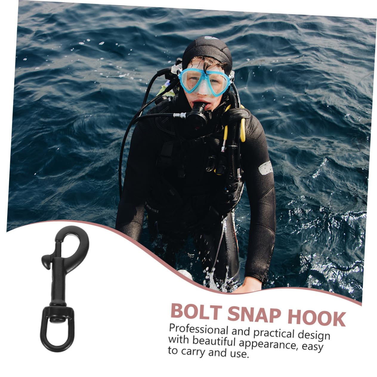 Mipcase Equipped 360° Swivel Stainless Steel Chuck Hook Diving Hooks d Rings Corrosion-Proof Sturdy