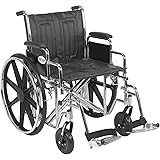 Drive+Medical+Sentra+EC+Heavy+Duty+Wheelchair+20%22+Seat%2FDetachable+Desk+Arms+and+Swing+Away+Footrests