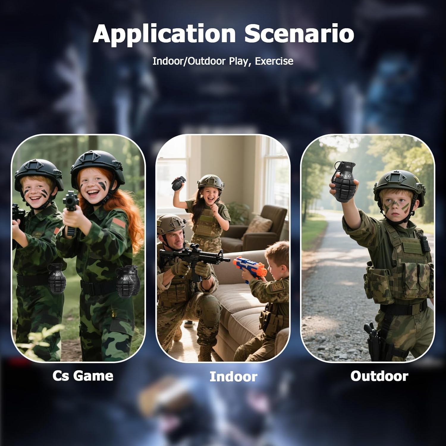 Handheld Toy Airsoft Grenade for CS-Battle Games - Tactical CS-Grenade Model with 9 Foam Ammo, Impact Gel Fun Toys for Halloween, Outdoor Sports, Kids & Adults 1 Pack image 5 of 6 B0F1FB1NHW