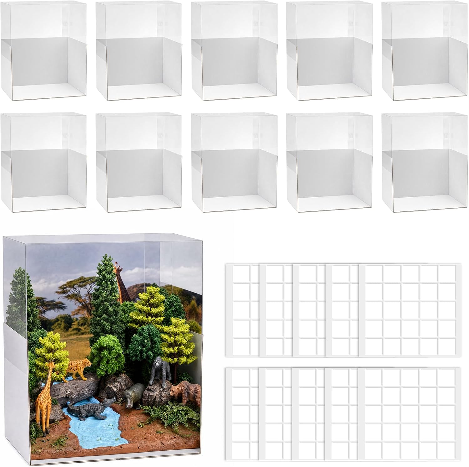 Wenqik 5 Set Diorama Box Diorama Kit Project with Transparent Lid