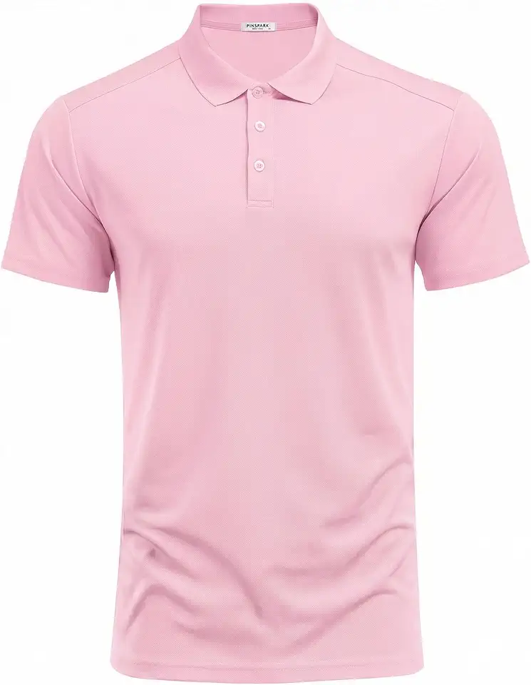 PINSPARK Men's Golf Polo Shirts Moisture Wicking Quick Dry Performance Short Sleeve Collared Shirt Slim Fit Athletic Polos