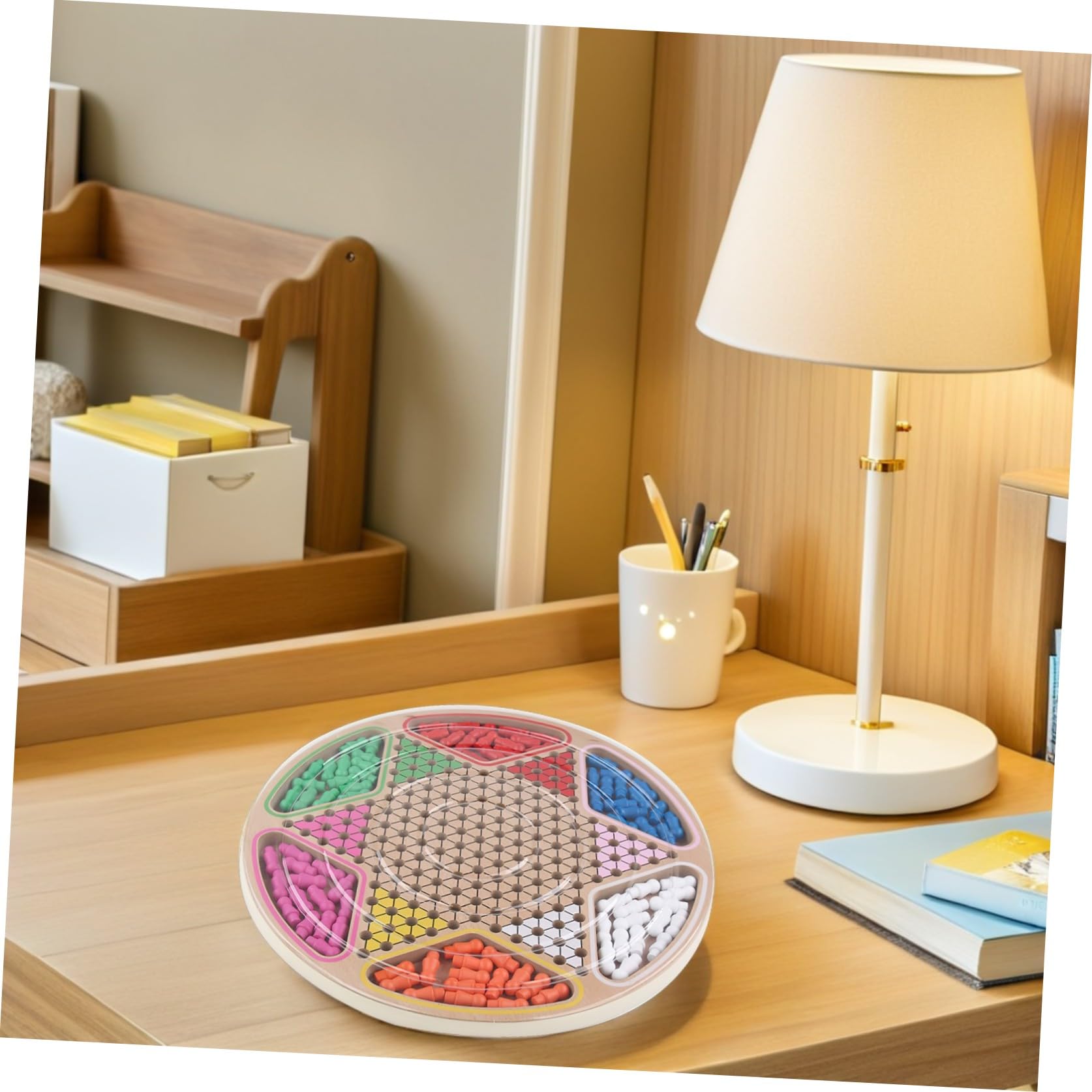 GALPADA Juego de Mesa Damas Chinas para Niños de Madera Marrón, Juguete Gobang Educativo de Escritorio, Cuidadosamente Pulido y Resistente a Deformaciones