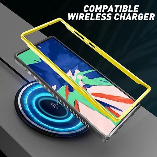 Miniatura 7 de URBANITE Funda protectora resistente a prueba de golpes para Samsung Galaxy S23 Ultra, grado militar, con soporte (amarillo)