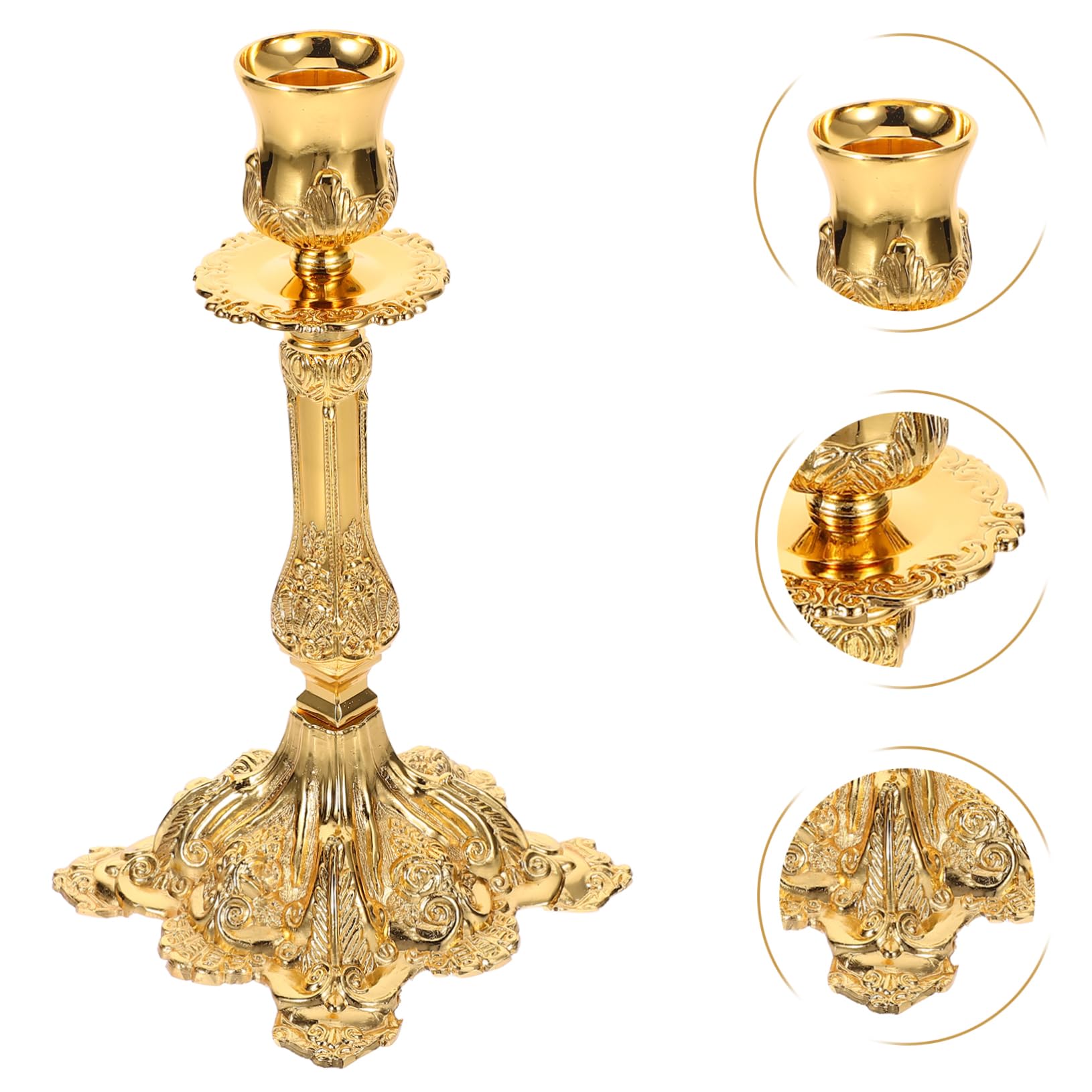 Candelabro Shabbat Vintage in Lega di Zinco, Oro, Regalo