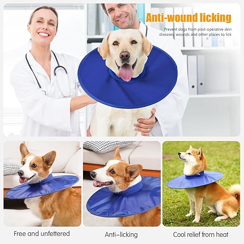 Miniatura 3 de Collar de recuperación para perros, collar de cono suave alternativo después de la cirugía, ajustable, transpirable, collar E para perros grandes,