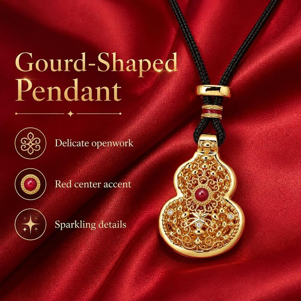 Collana Con Ciondolo Zucca, Con Design Apri Bile, Gioiello Cinese