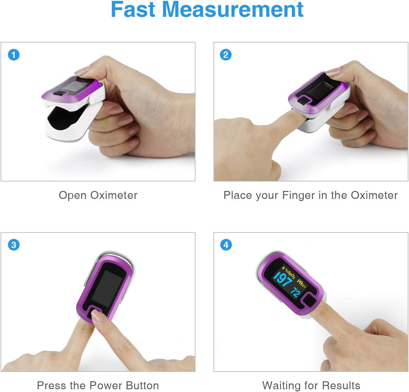 Hоt Dеаlѕ mibest OLED Finger Pulse Oximeter, O2 Meter, Dual Color White/Purple