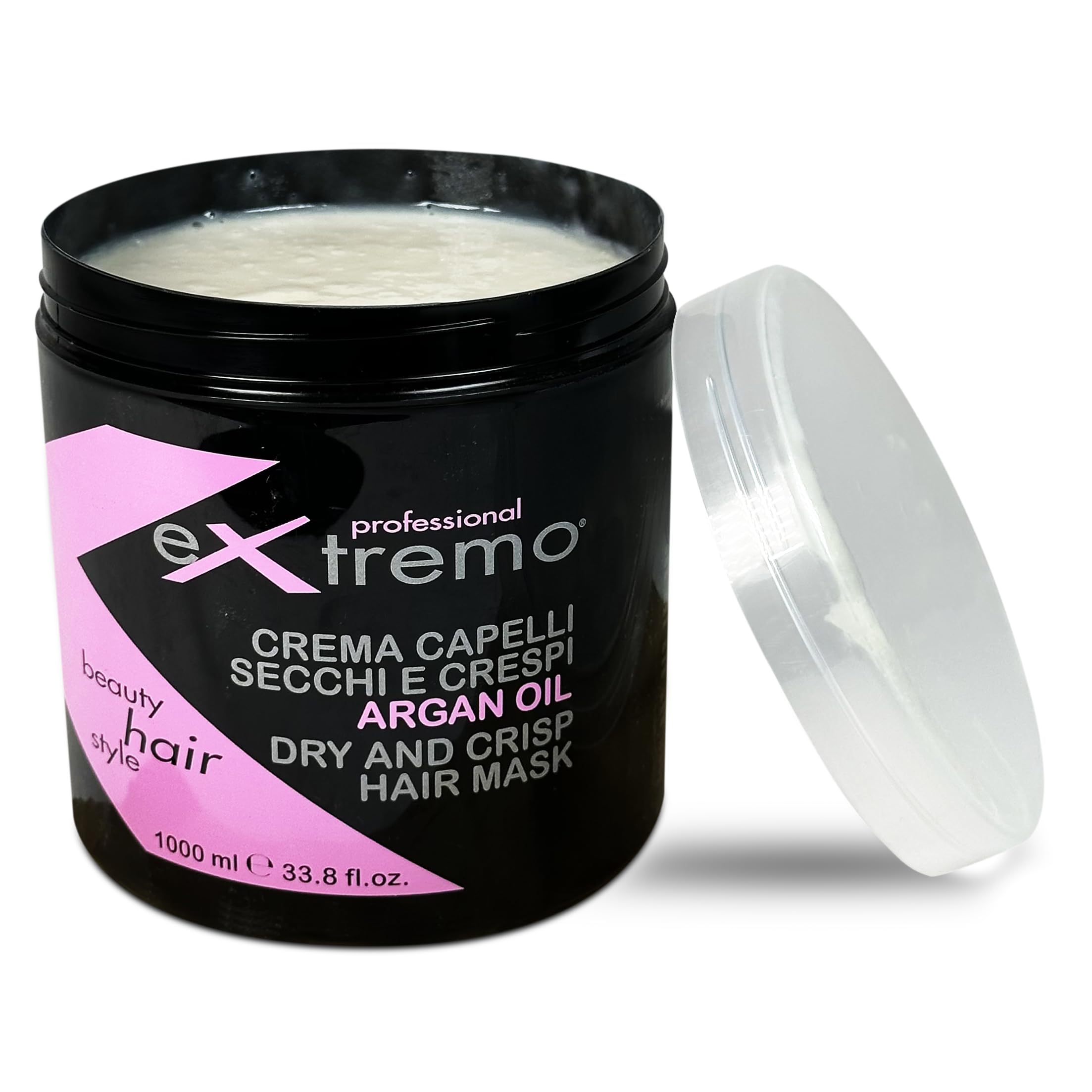 Mascarilla de Argán para Cabello Seco y Rizado, 1L, 3 Unidades | Hidratación Profunda, Brillo y Suavidad, pH Ácido, Anti-Frizz, Fácil de Peinar