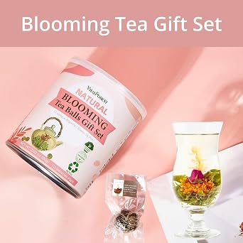 Blooming Tea Flowers Gift Set, 10 Unique Varieties Flowering Tea Balls, Individual Packing Handmade Flower Tea, Blooming Green Tea with Flowers for Tea Lovers, Anniversary, Valentine, Birthday