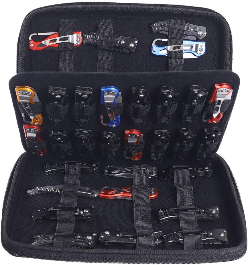 62 Slots Pocket Knife Carrying Case, Small Knife Display Case