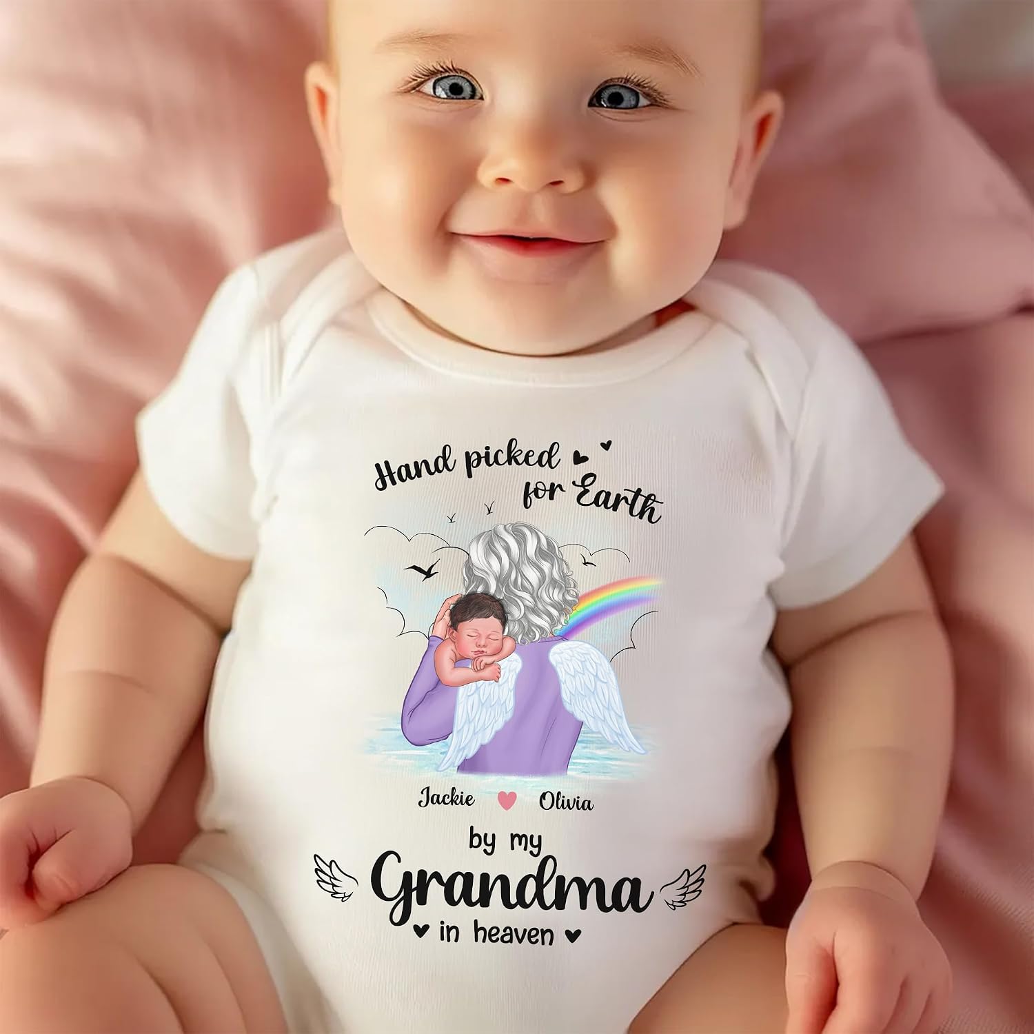 Gossby Custom Baby Onesie - Personalized Boy, Girl Bodysuit - Pregnancy Announcement For Grandparents