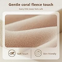 Vista 5 de Tapete de juego para bebé para piso, tapete de espuma viscoelástica de 1.3 pulgadas de grosor, tapete de terciopelo coral súper suave con respaldo