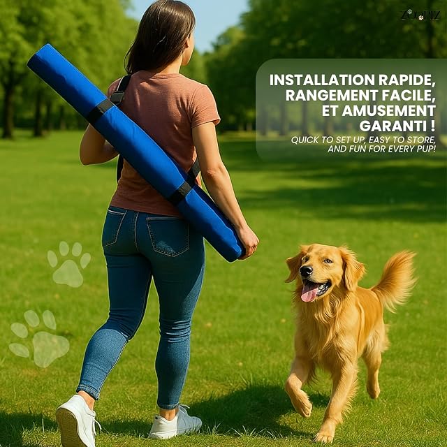 Foto 6 de 6 de ZOOPIZ Agility Kit para perros con postes y obstáculo ajustable