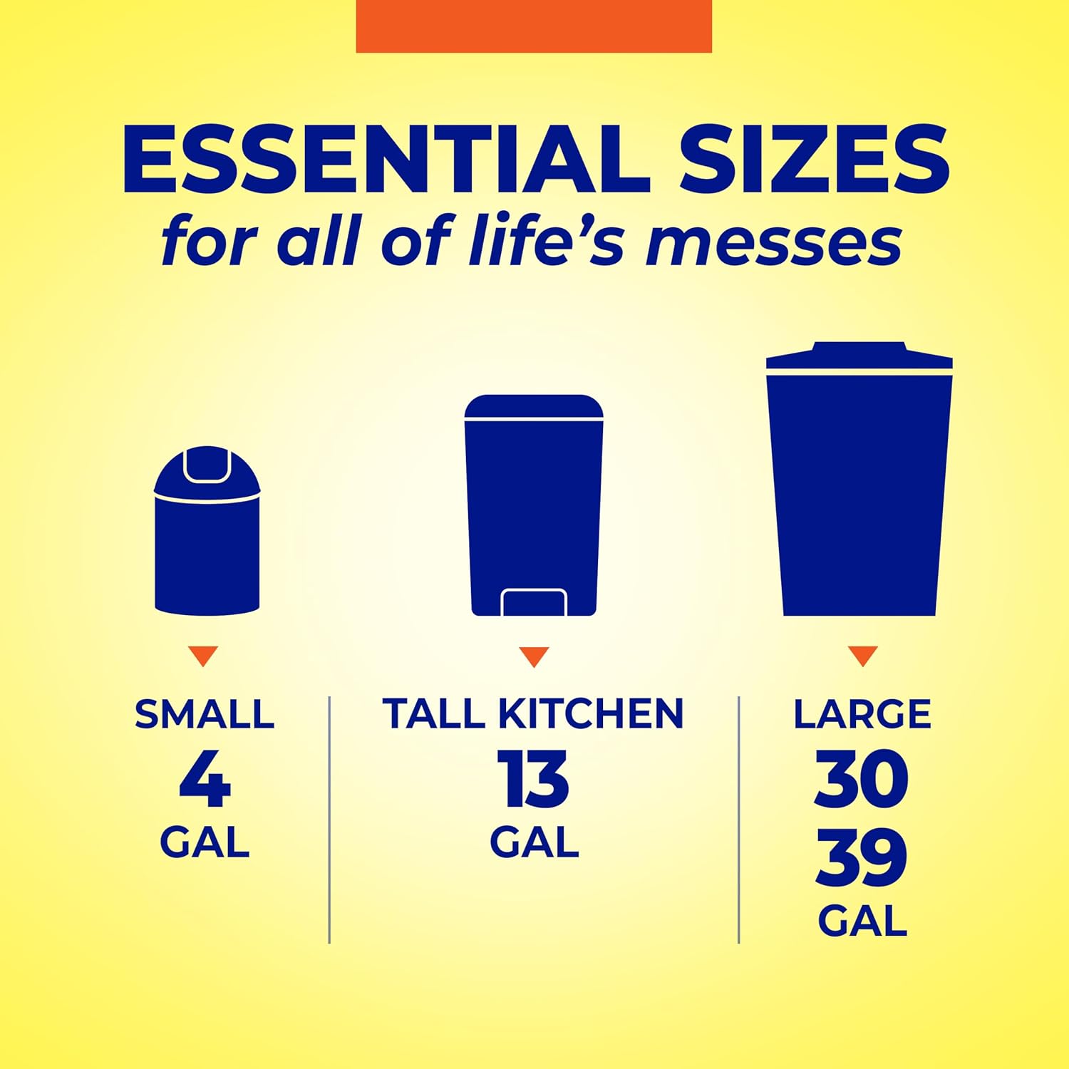Hefty Essentials Flap Tie 4 Gallon Trash Bags, 52 Count, Small Scented Trash Bags for Bathrooms, Bedrooms, Dorm Rooms, Home Offices, and More, Fresh Linen Scent, White