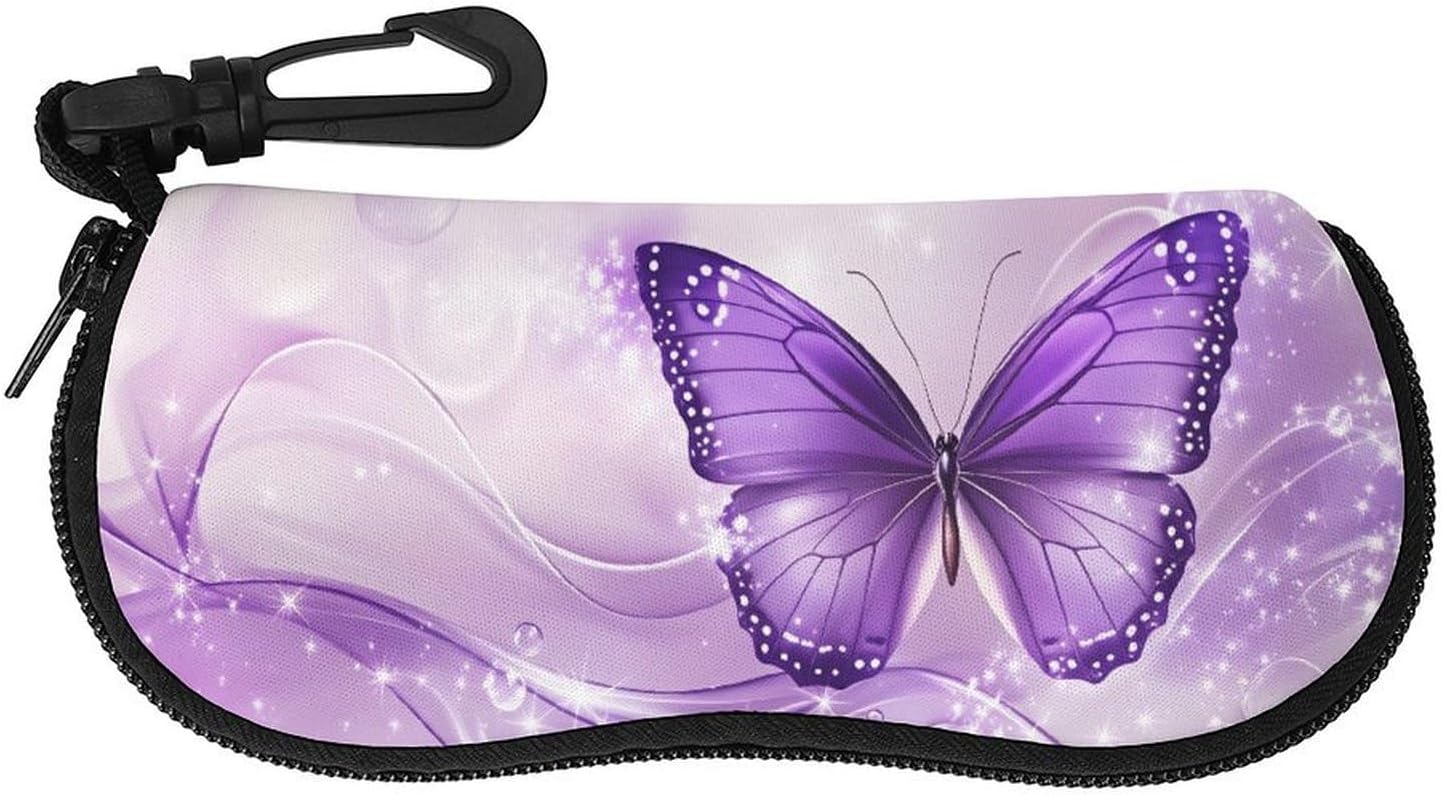 Soft Sunglasses Case 7.1" L X 3.1" W,With Zipper Hook Up Glasses Case,Portable Storage Travel for Women Men