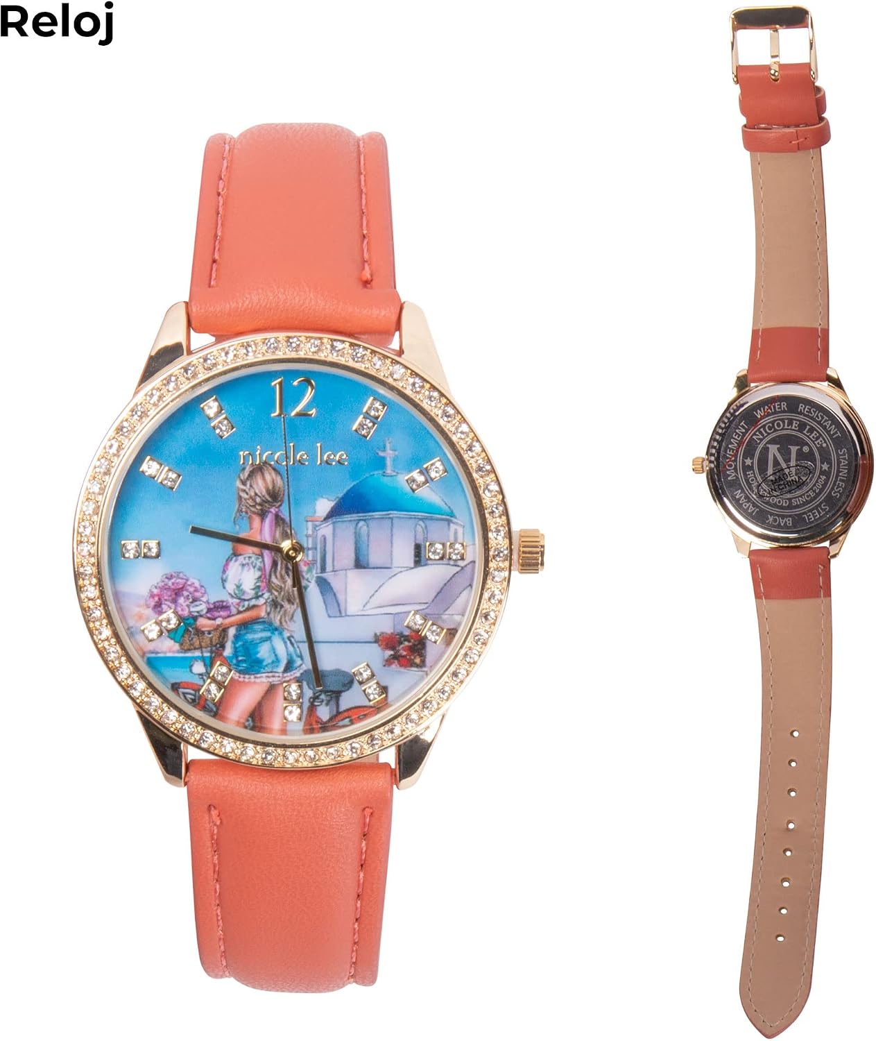 NICOLE LEE 3 Pieces Accessories Gift Value Set (Wallet Crossbody, Small Card Case, Diamond Fashion Watch)