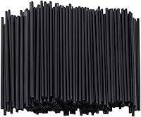 Vista 1 de [1000 unidades] Agitadores de café de plástico desechables negros de 5 pulgadas, palitos de cóctel, agitadores de bebidas para bebidas calientes