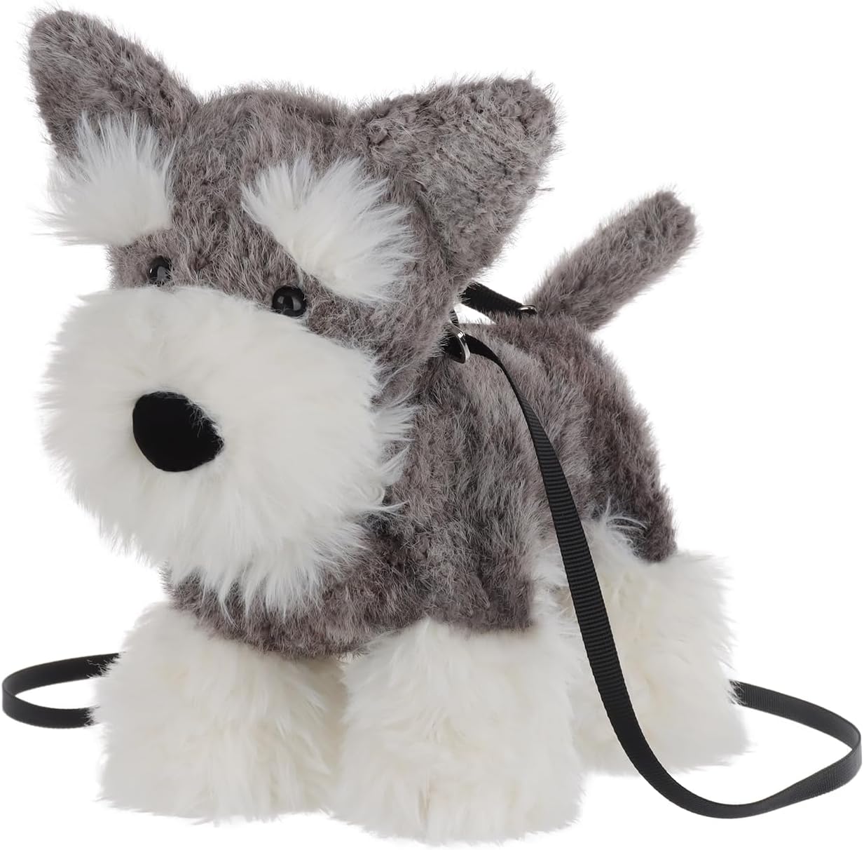 Apricot Lamb Schnauzer Dog Animal Shoulder Bag Crossbody Plush Purse for Adults and Teen Girls Boys, Stuffed Animal Shoulder Bag, Kids and Adults Fashion Handbags, 11.9 Inches