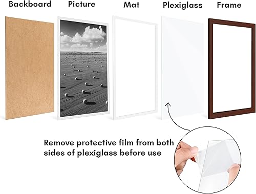 Vista 540 de Americanflat Portarretratos de 8 x 12 pulgadas con plexiglás pulido, juego de 2 portarretratos de 6 x 8 pulgadas con paspartú o para fotos de 8 x 12