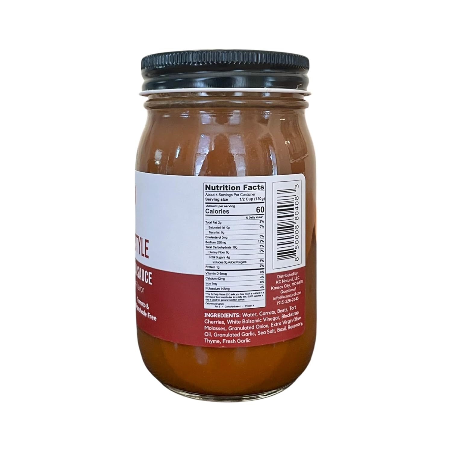 KC Natural | Traditional Style Tomato Free Pasta Sauce | 280mg Sodium (4-pack, 1.00)