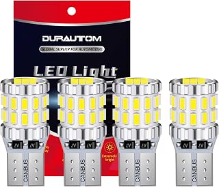 12V-24V Wedge194 T10 W5W LED Bulbs Error Free, Newest Extremely Bright 6500K White, For Interior Dome Map Door Courtesy License Plate Trunk Lights (Pack of 4)