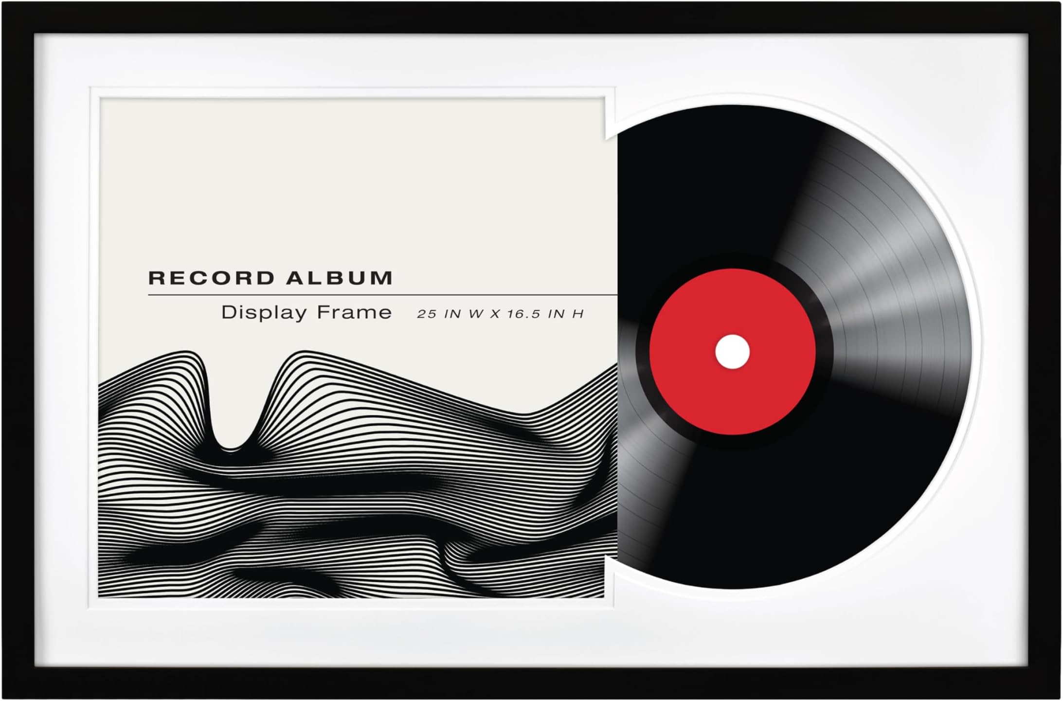 MCS Double Matte Record Album Frame, 16.5x25 Record Frame, Black for LP Vinyl Record & Jacket Display (1-Pack)