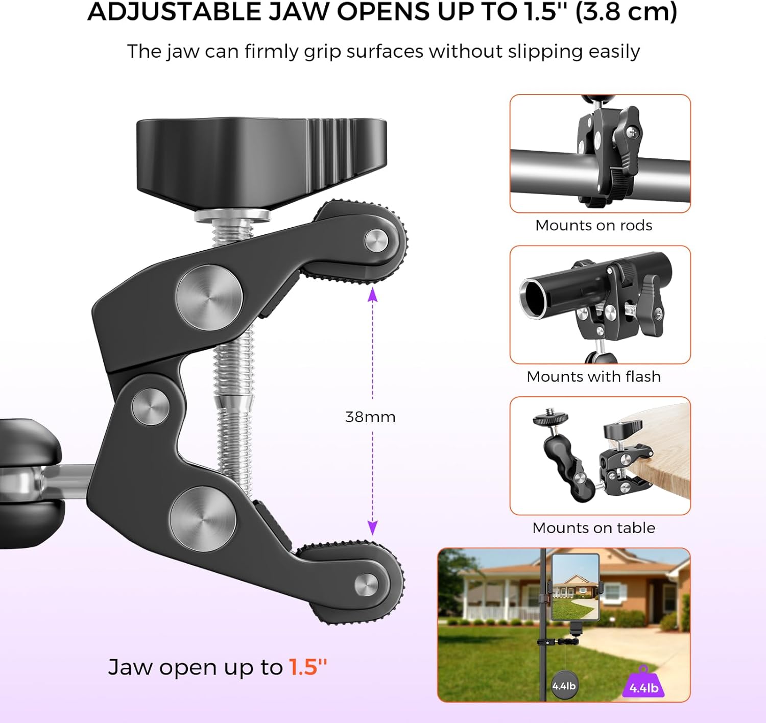 NearStream VM33 Wireless Streaming Camera & Adjustable Camera Clamp Mount Bundle for Livestreaming & Content Creation
