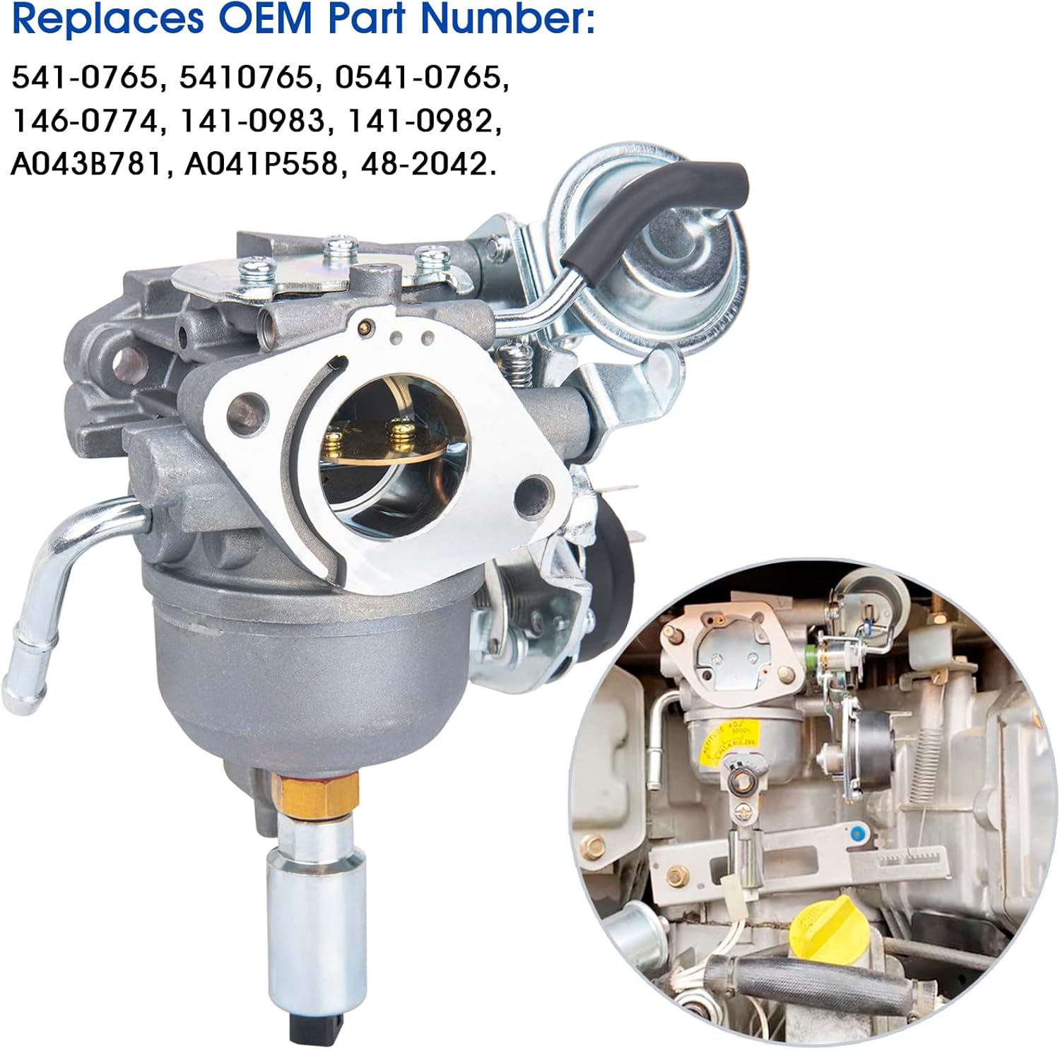 541-0765 Carburetor Compatible With Onan 5500 7000 Generator Replaces A043B781 5410765 146-0774 141-0982 141-0983 Onan Grand Marquis Gold Generator HGJAA HGJAB HGJAB-900 HGJAC