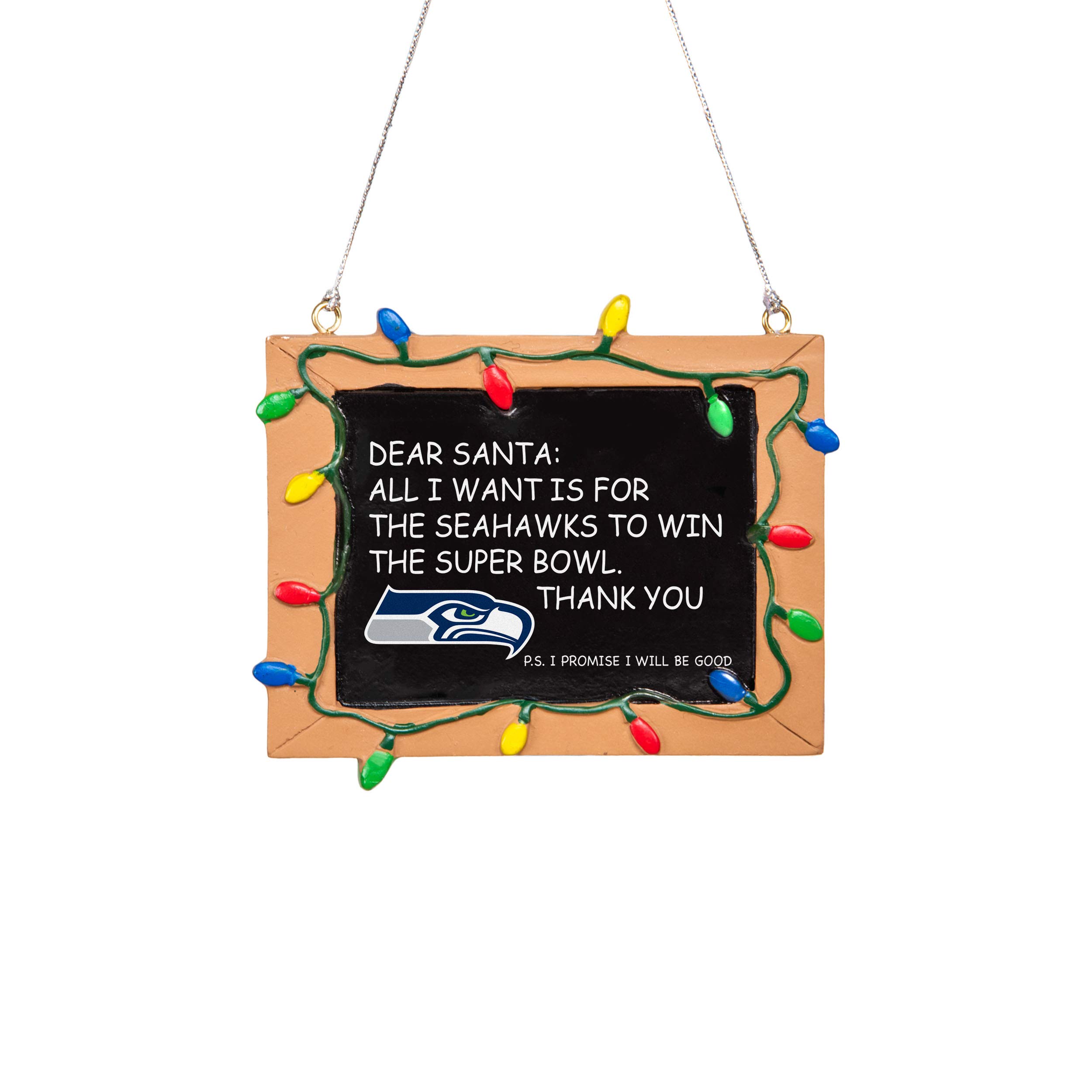 Foco Seattle Seahawks Resin Chalkboard Sign Ornament