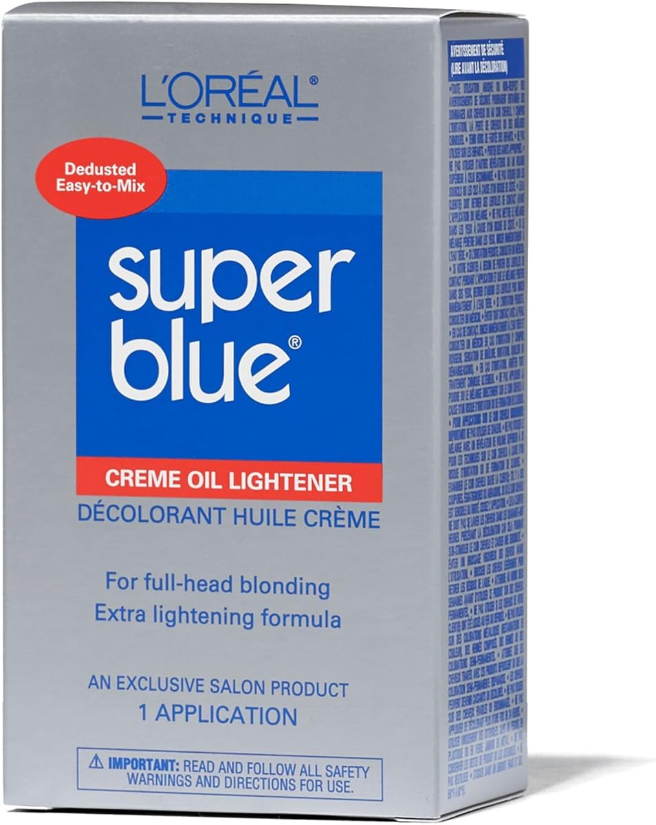 Kit aclarador Super Blue: decolorante para el cabello, elimina pigmentos naturales o artificiales, aplicación fácil y suave