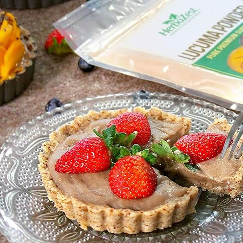 Miniatura 5 de HerbaZest Polvo orgánico de lúcuma – 16 oz (454 g) – Vegano y certificado USDA – Delicioso y lleno de fibra – Sabrosa adición a batidos, postres,