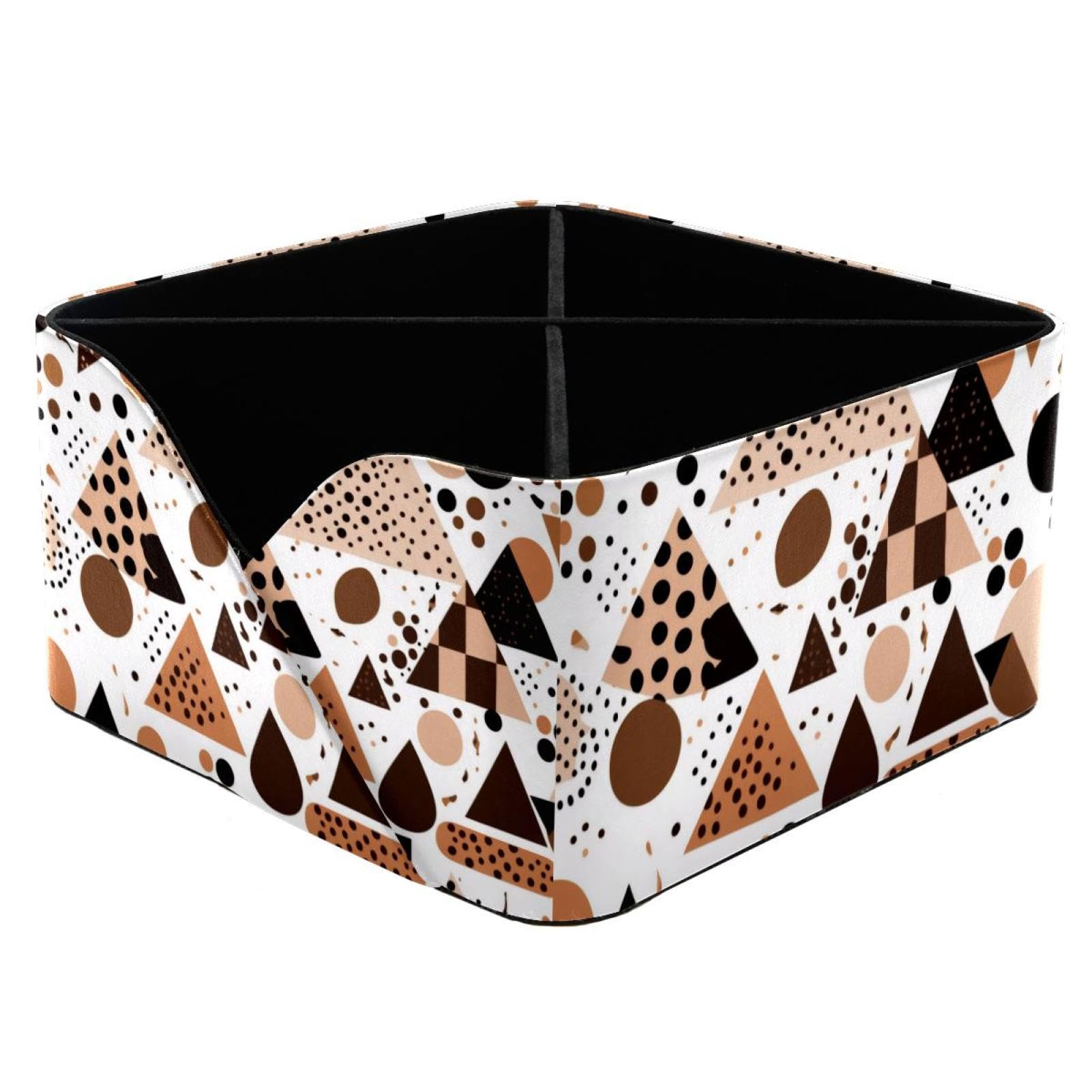 Porte-stylos rectangulaire motif marron pour stylos et feutres