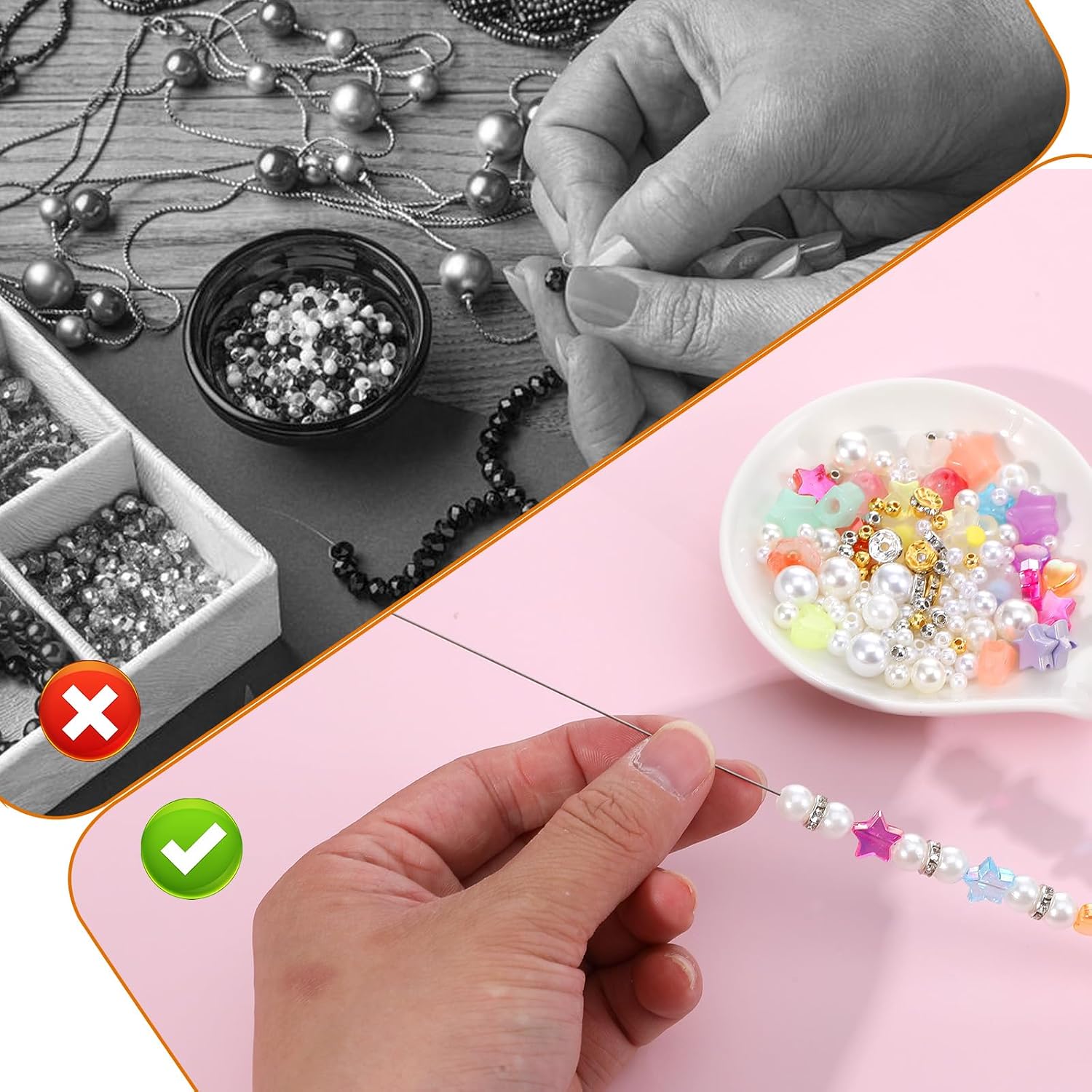 Ouligay 10 PCS Metal Beading Needles for Jewelry Making, 5 Thickness Styles Bead Spinner Needles, Twist Seed Bead Threader, Beading Supplies for Bracelet Necklace Jewelry Making 0.4|0.5|0.6|0.7|0.8mm
