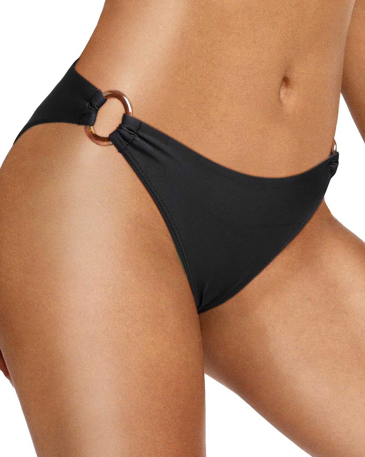 Zmart Women O Ring Bikini Bottoms Full Coverage Swimsuit Bottom Low Waist Low Rise Bathing Suit - Image 4