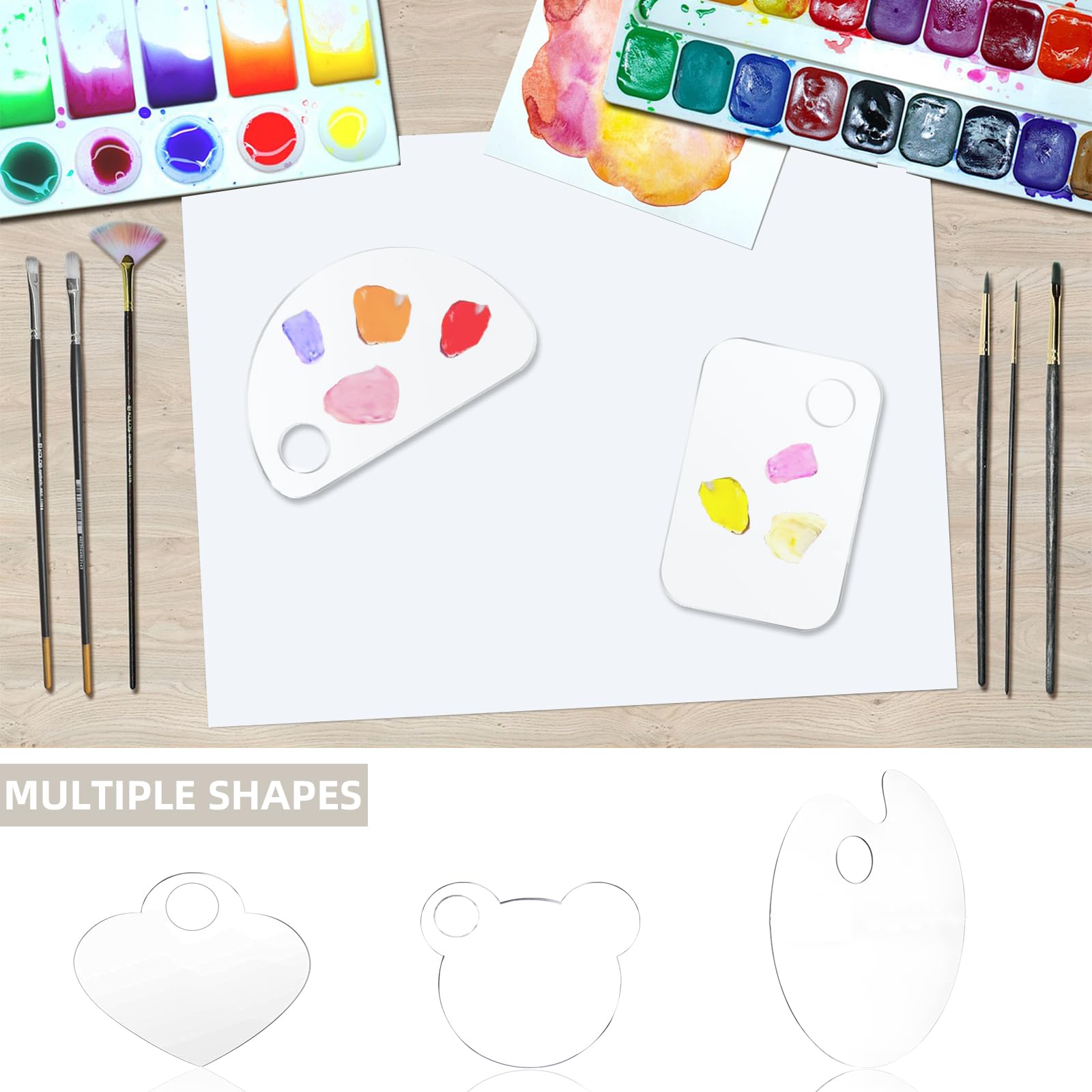 Palette De Peinture Acrylique Transparente Avec Trou Pour Le