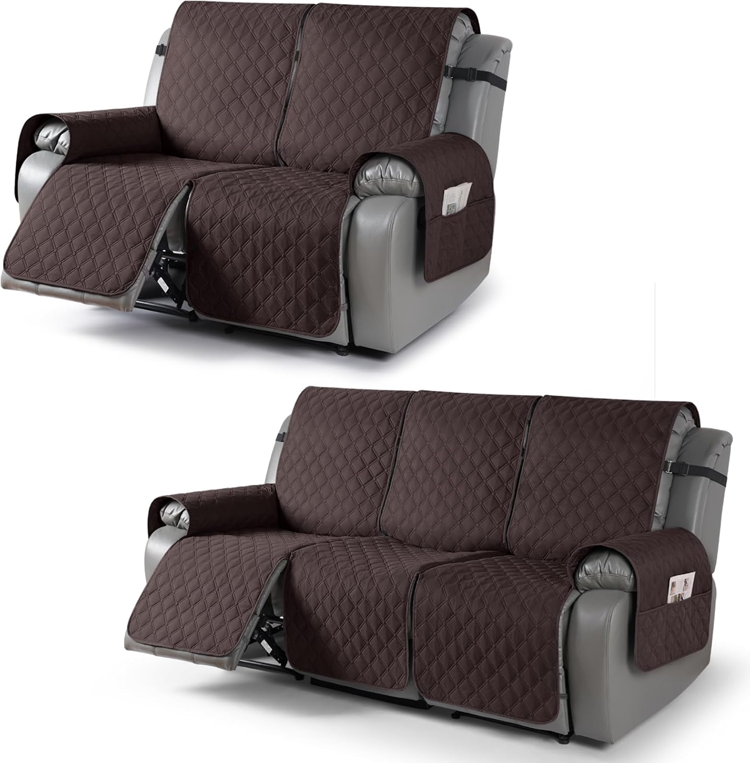 TAOCOCO 100% Waterproof Loveseat Recliner Cover & Recliner Couch Cover(Chocolate)