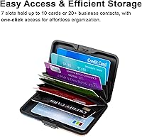 Vista 4 de Soporte para tarjetas de crédito, cartera de metal con bloqueo RFID para mujeres y hombres, delgada para tarjetas de identificación, protector