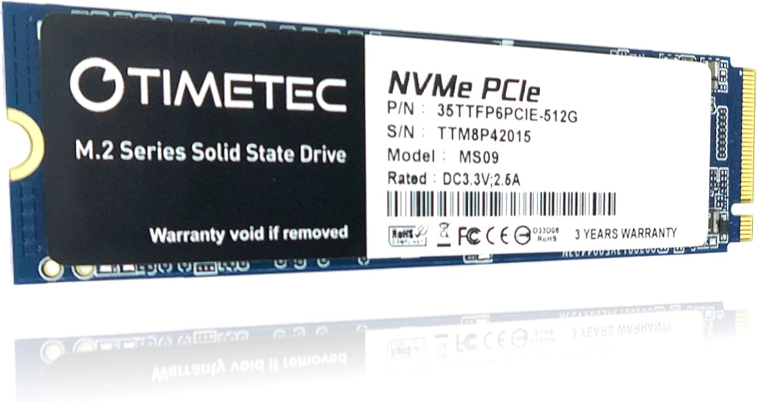 Bеѕt Cуbеr Mоndау 🔥 Timetec 512GB SSD NVMe PCIe Gen3x4 8Gb/s M.2 2280 3D NAND TLC 350TBW High Performance SLC Cache Read/Write Speed Up to 2,000/1,600 MB/s Internal Solid State Drive for PC Laptop and Desktop (512GB)