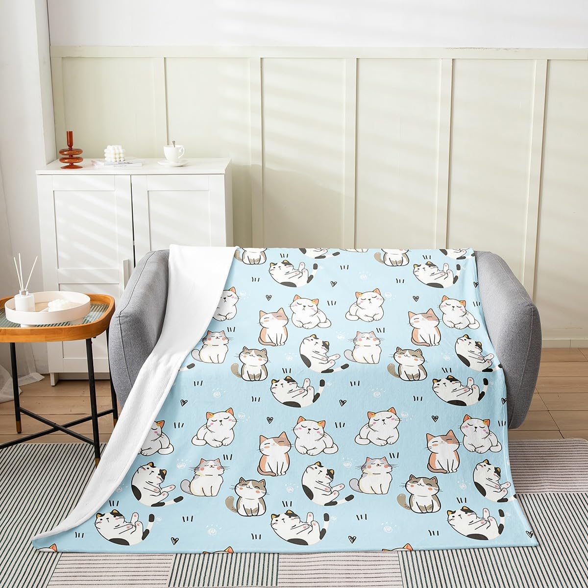 Erosebridal Cat Fleece Blanket 40